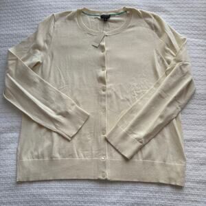 NWT XL Talbots Cream Charming Cardigan Long-Sleeve